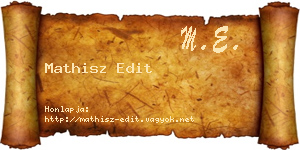 Mathisz Edit névjegykártya